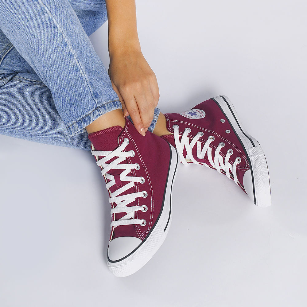 All Star Tenis CHUCK TAYLOR CT00040008 BordoPretoBranco Sint -2-